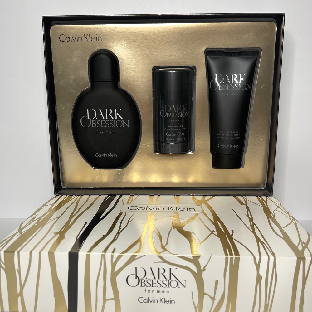 Calvin Klein Dark Obsession for Men 3-Piece Gift Set EDT Spray Deodorant Balm